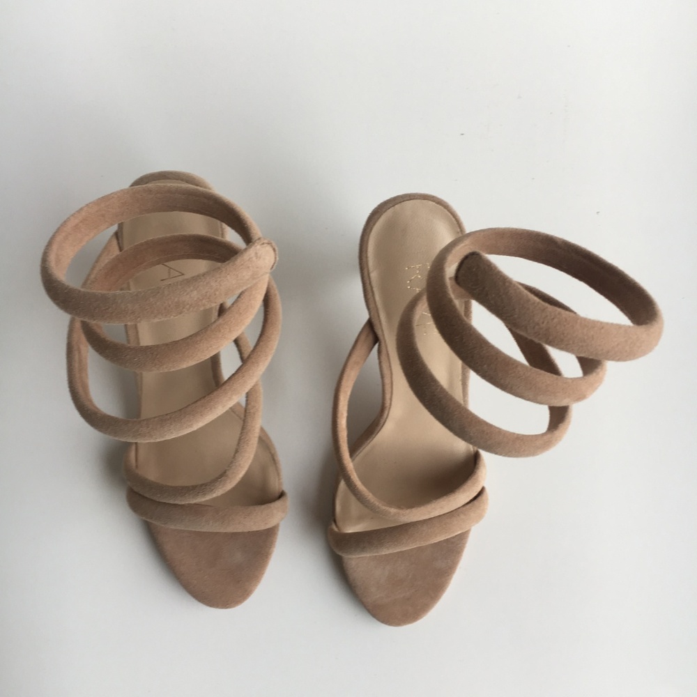 RAYE Spiral Twirl Ankle Wrap Cuff Suede Sandal
